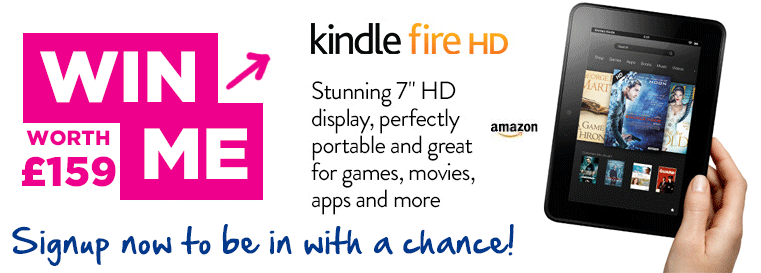 Win a Kindle Fire HD from Crate Hire UK! Blog Banner